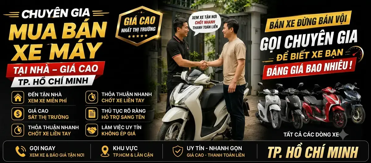 Xe máy TNT thu mua xe máy tại nhà giá cao, thủ tục nhanh gọn tại TP.HCM