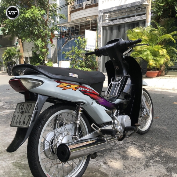 Wave @ 2004 up wave Zx trắng đen leng keng